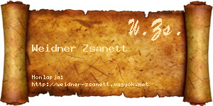 Weidner Zsanett névjegykártya